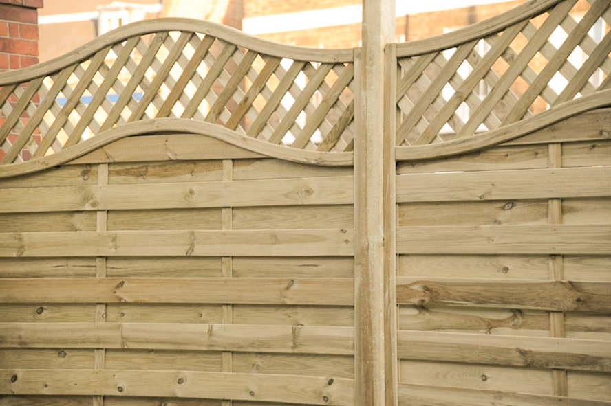 close-up of garden fence panels