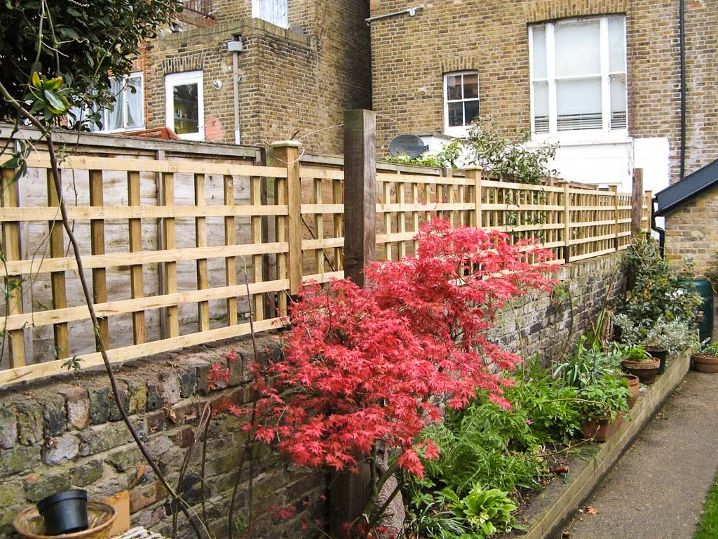 garden fence and flowerbed