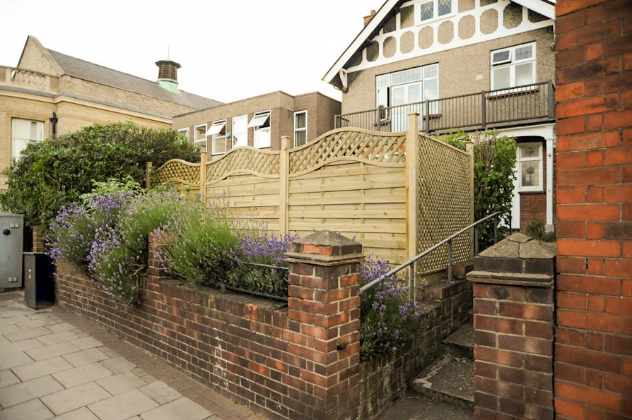 street view of garden fence and wall